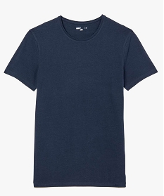 tee-shirt homme uni a manches courtes en coton bio bleu9483501_4