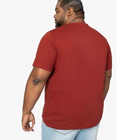tee-shirt homme col v contenant du coton bio rouge9485101_3