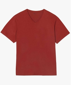tee-shirt homme col v contenant du coton bio rouge9485101_4