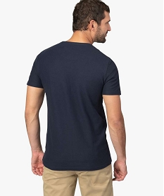 tee-shirt homme en coton pique a manches courtes bleu tee-shirts9485501_3