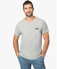 tee-shirt homme en coton pique a manches courtes gris tee-shirts9485601_1