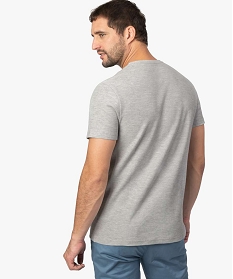 tee-shirt homme en coton pique a manches courtes gris tee-shirts9485601_3