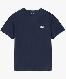 tee-shirt homme en coton pique a manches courtes bleu9485701_4