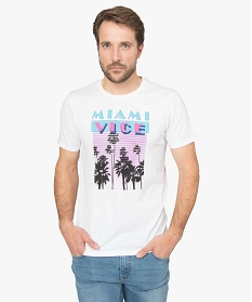 tee-shirt homme imprime a manches courtes - miami vice blanc tee-shirts9488301_1
