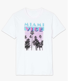 tee-shirt homme imprime a manches courtes - miami vice blanc tee-shirts9488301_4