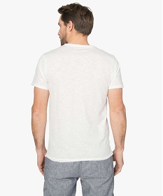 tee-shirt homme a manches courtes avec finitions roulottees blanc tee-shirts9489201_3