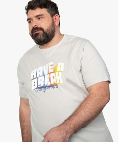 GEMO Tee-shirt homme avec inscription effet 3D Gris