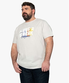 tee-shirt homme avec inscription effet 3d gris9489901_2