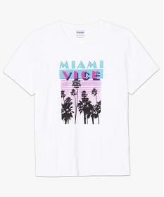 tee-shirt homme a manches courtes imprime - miami vice blanc tee-shirts9490001_4
