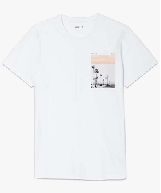 tee-shirt homme a manches courtes avec motif plage blanc9492301_1
