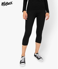leggings femme contenant du coton bio longueur mollet noir9494301_1