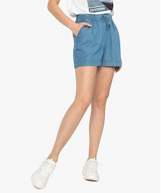 short femme en lyocell bleu shorts9496201_1