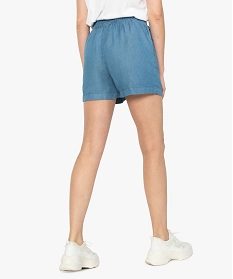 short femme en lyocell bleu shorts9496201_3