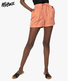 short femme en lyocell orange shorts9496301_1