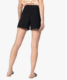 short femme uni avec poches surpiquees noir shorts9496401_3