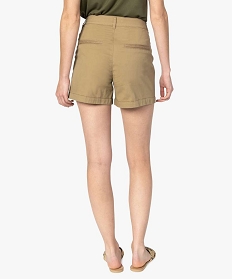 short femme uni avec poches surpiquees beige shorts9496701_3