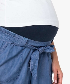 short de grossesse en lyocell avec bandeau en jersey bleu shorts9497601_2