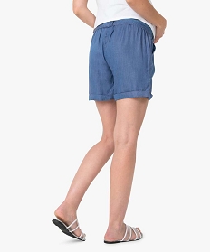 short de grossesse en lyocell avec bandeau en jersey bleu shorts9497601_3