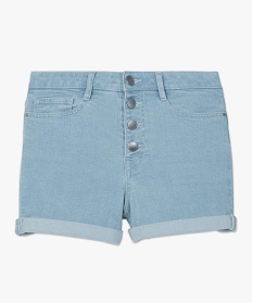 short en jean femme taille haute avec revers cousus bleu9497801_4