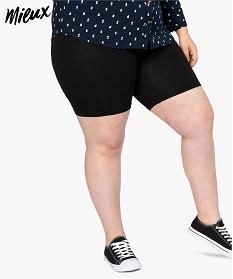 short femme uni a taille elastiquee en coton biologique noir shorts9498001_1