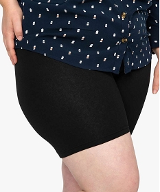 short femme uni a taille elastiquee en coton biologique noir shorts9498001_2