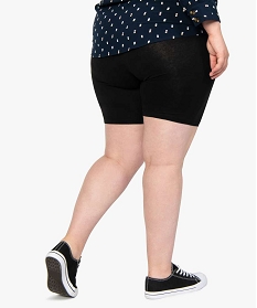 short femme uni a taille elastiquee en coton biologique noir shorts9498001_3