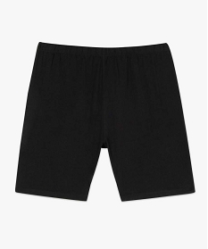 short femme uni a taille elastiquee en coton biologique noir shorts9498001_4