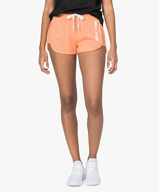 short femme coupe retro en maille fine orange shorts9498201_1