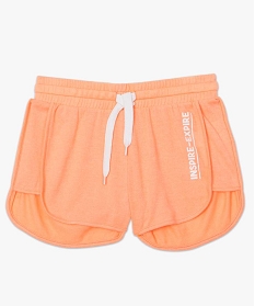 short femme coupe retro en maille fine orange shorts9498201_4