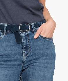jean femme coupe slim taille normale avec ceinture en velours gris9502601_2