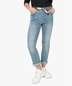 jean femme coupe regular taille normale avec ceinture gris pantalons jeans et leggings9502801_1