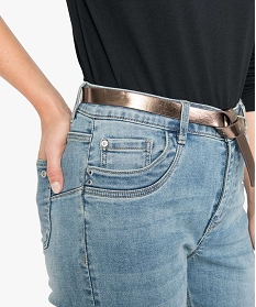 jean femme coupe regular taille normale avec ceinture gris pantalons jeans et leggings9502801_2