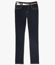 jean femme coupe regular taille normale avec ceinture bleu pantalons jeans et leggings9502901_4