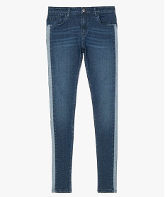 jean femme skinny avec bandes laterales en denim bleu pantalons jeans et leggings9503101_4