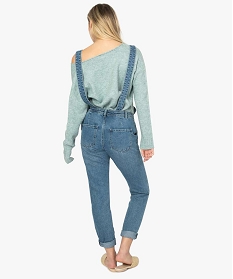 salopette femme en jean coupe large bleu9503701_3
