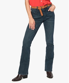 jean femme bootcut taille normale avec ceinture bleu9504201_1
