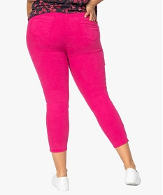 pantacourt femme en loocell avec bas zippe rose pantalons et jeans9504501_3