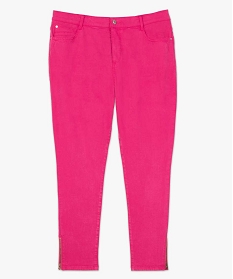 pantacourt femme en loocell avec bas zippe rose pantalons et jeans9504501_4