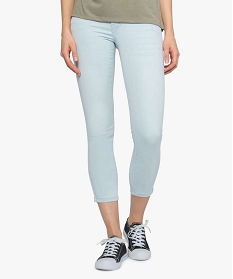 jean femme coupe slim longueur 78eme avec bas zippe bleu pantalons jeans et leggings9505101_1