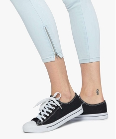 jean femme coupe slim longueur 78eme avec bas zippe bleu pantalons jeans et leggings9505101_2