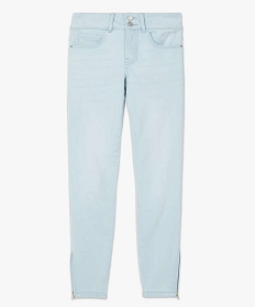 jean femme coupe slim longueur 78eme avec bas zippe bleu pantalons jeans et leggings9505101_4