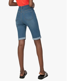 bermuda femme en jean avec revers cousus gris shorts9505501_3