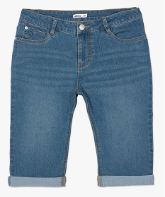 bermuda femme en jean avec revers cousus gris shorts9505501_4