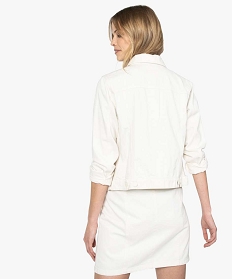veste femme en toile de coton unie blanc vestes9506001_3