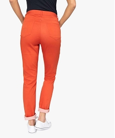 pantalon femme coupe regular en stretch orange pantalons9506701_3