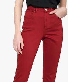 pantalon femme coupe regular en stretch rouge pantalons9506901_2