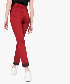 pantalon femme coupe regular en stretch rouge pantalons9506901_3