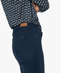 pantalon femme coupe slim en toile extensible bleu pantalons9507201_2