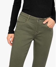 pantalon femme coupe slim en toile extensible vert pantalons9507301_2