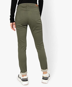 pantalon femme coupe slim en toile extensible vert pantalons9507301_3